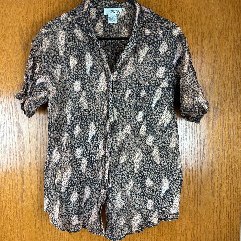 Vintage Metro Express 100% Silk Top - S